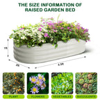 2- 4.5x2x1ft Oval Raised Garden Bed, Galvanized