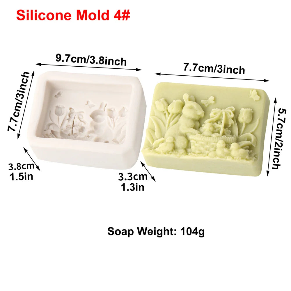 Rabbit Silicone Mold Bunny with Flower