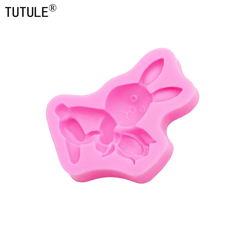 Bunny with flowers Silicone Mold