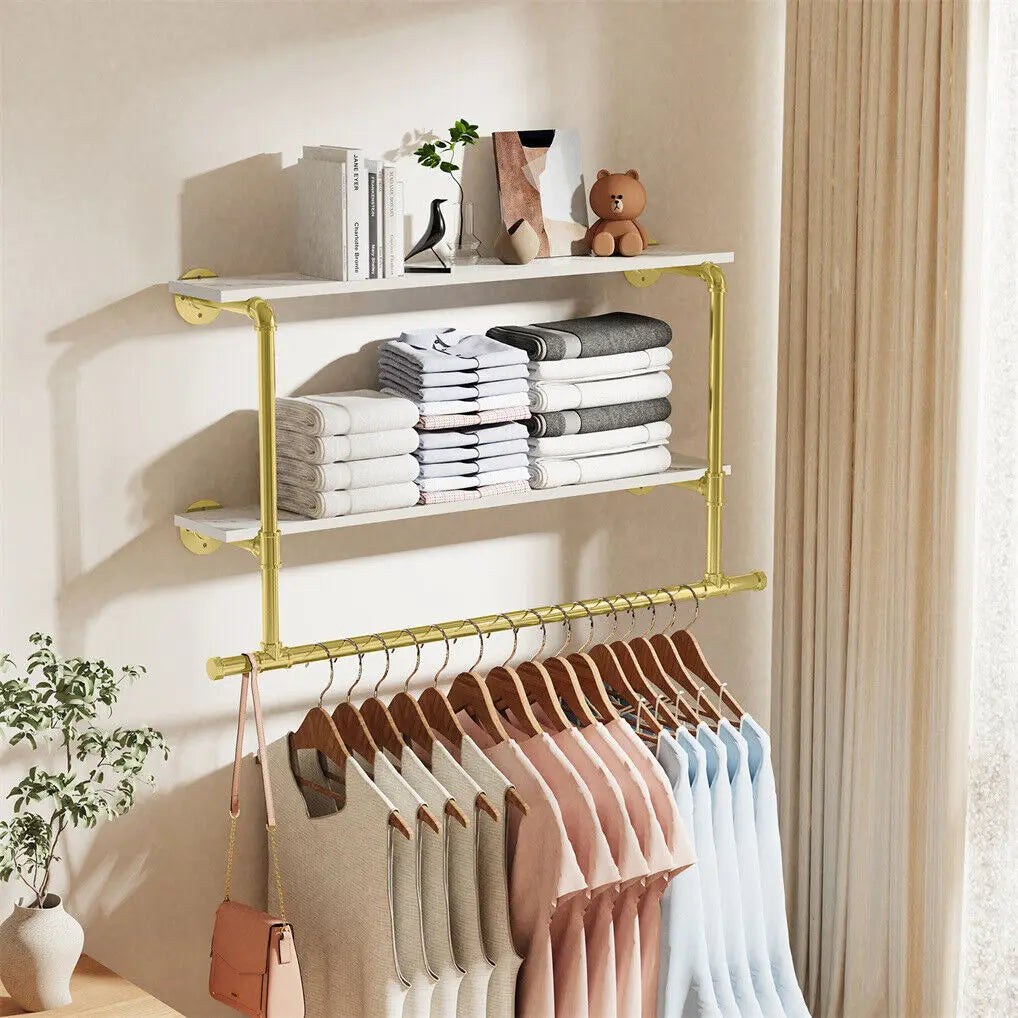Detachable Wall Mounted Clothes Rack Black Iron