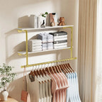 Detachable Wall Mounted Clothes Rack Black Iron