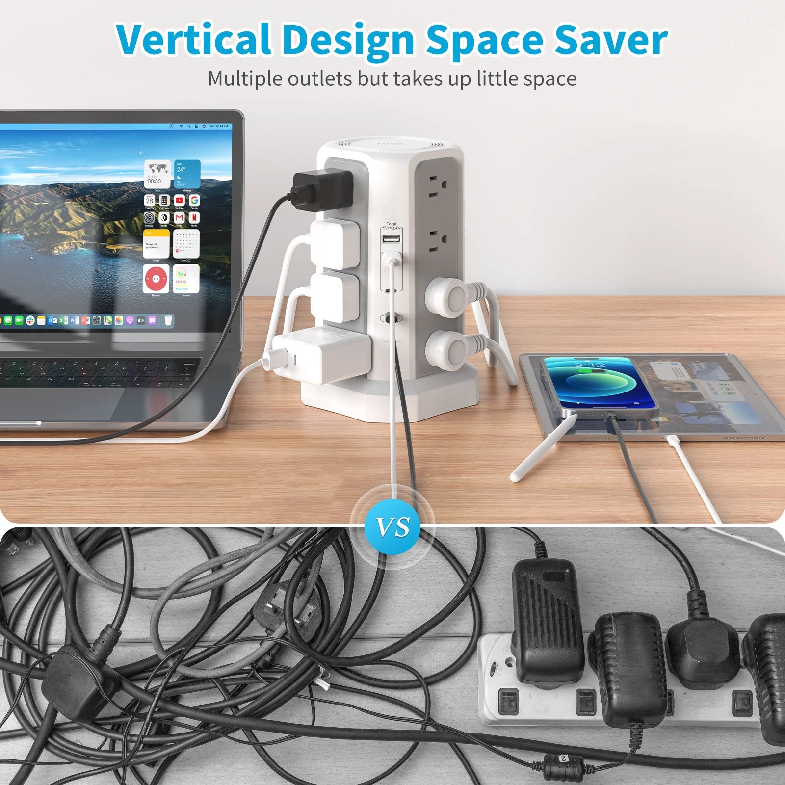 Extension Tower,  plug-in / fast charging,