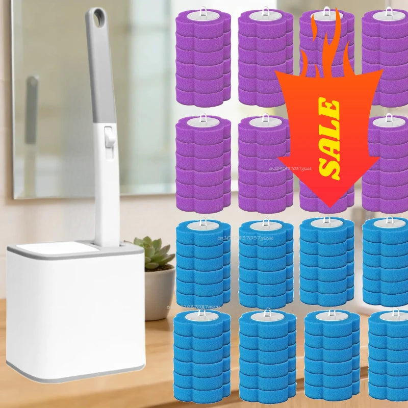 Disposable Toilet Brush Cleaner / Replacement Sponge Pad