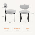 Round Dining Chairs Set / 2 Chairs