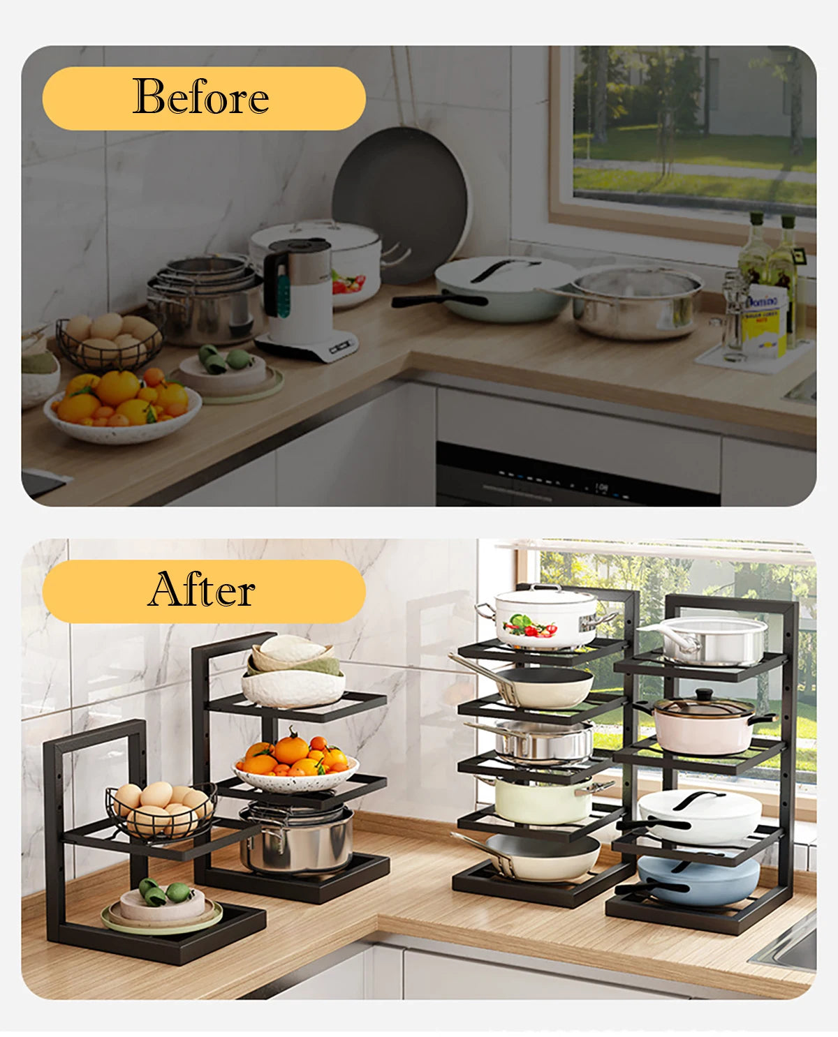 Pot Rack Storage Organizer