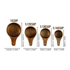 4pcs Wooden Measuring Cup / Spoon Set