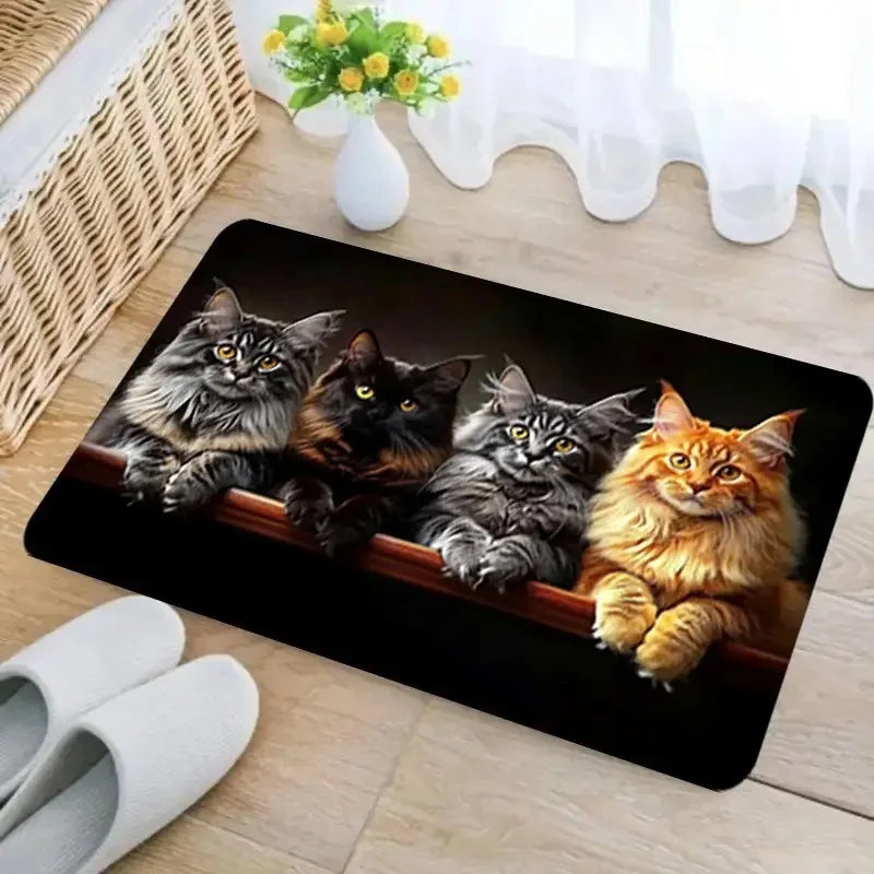 Adorable Cat Doormat/ Non-Slip