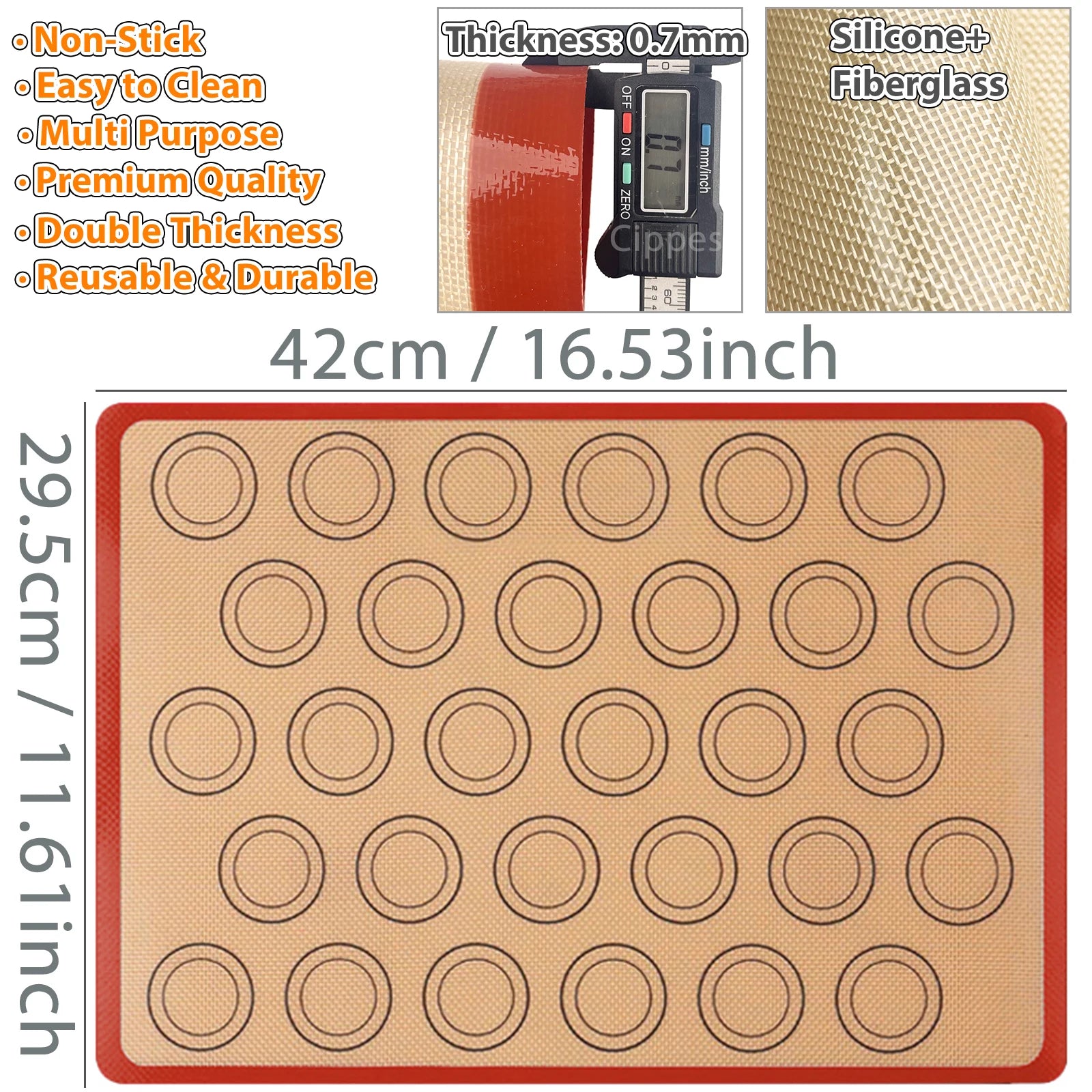 1/2PCS Silicone Baking Mats for Oven