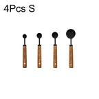 Gold Wooden Handle Measuring Cups, Spoons