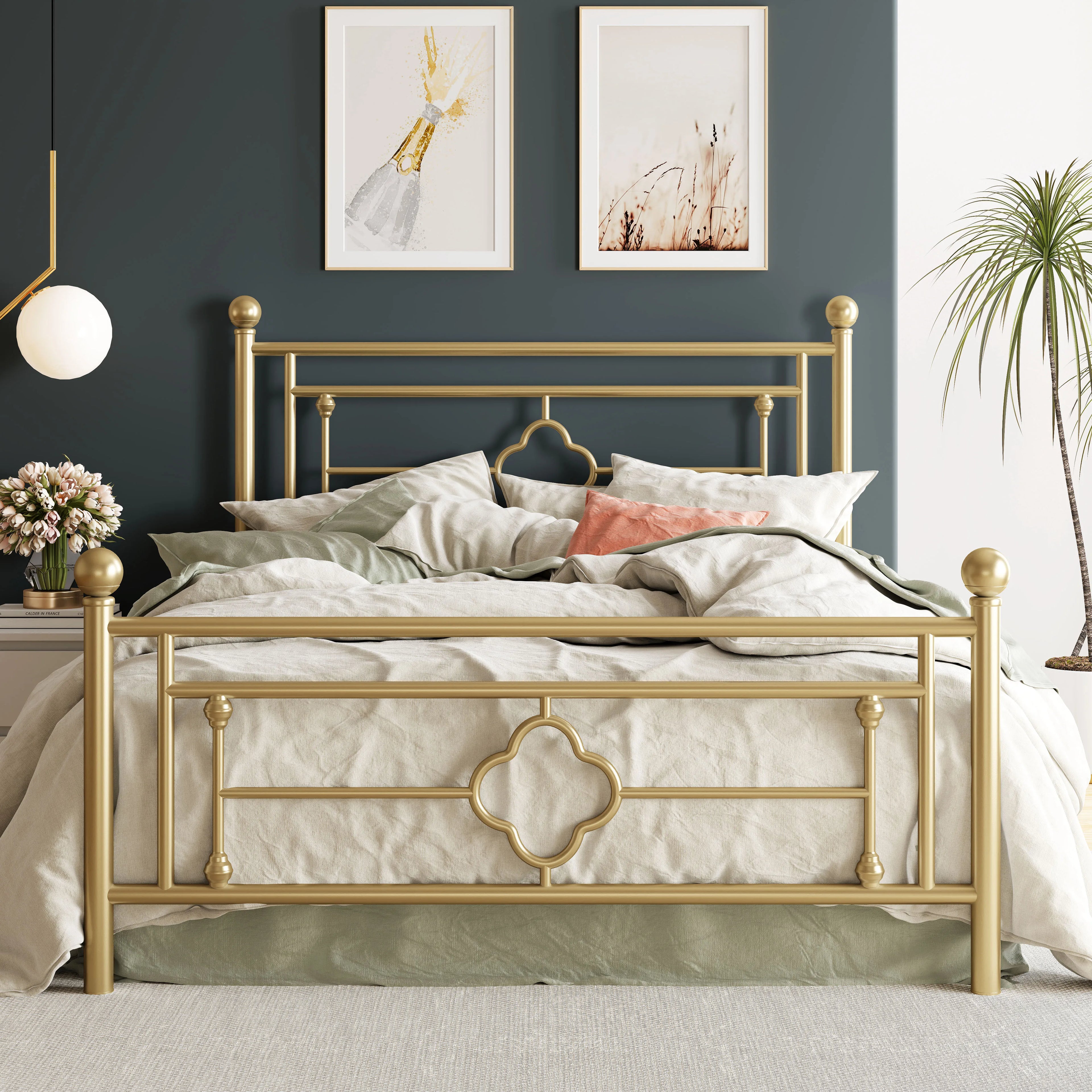 Platform Bed Frame, Vintage Victorian