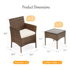 3 Pcs Outdoor Patio Furniture Set
