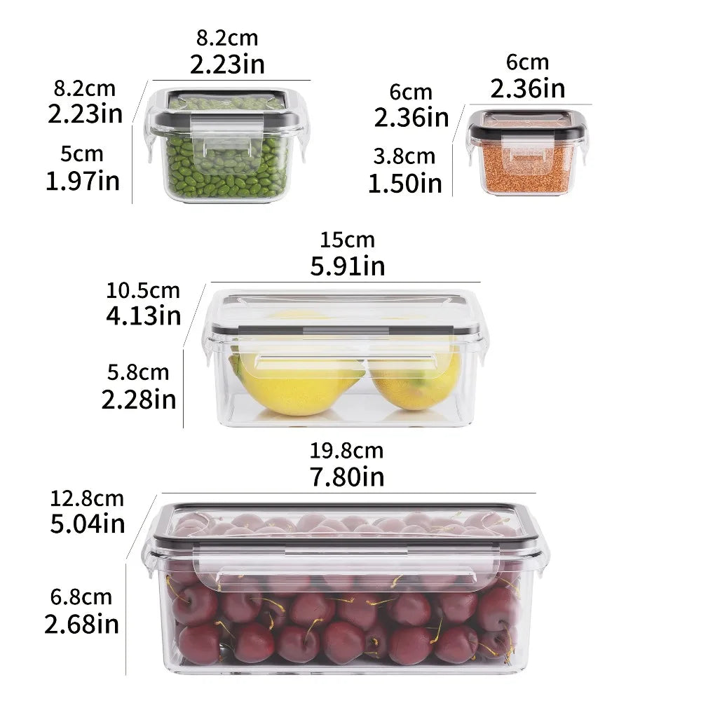 8-PC Food Containers / Locking Lids