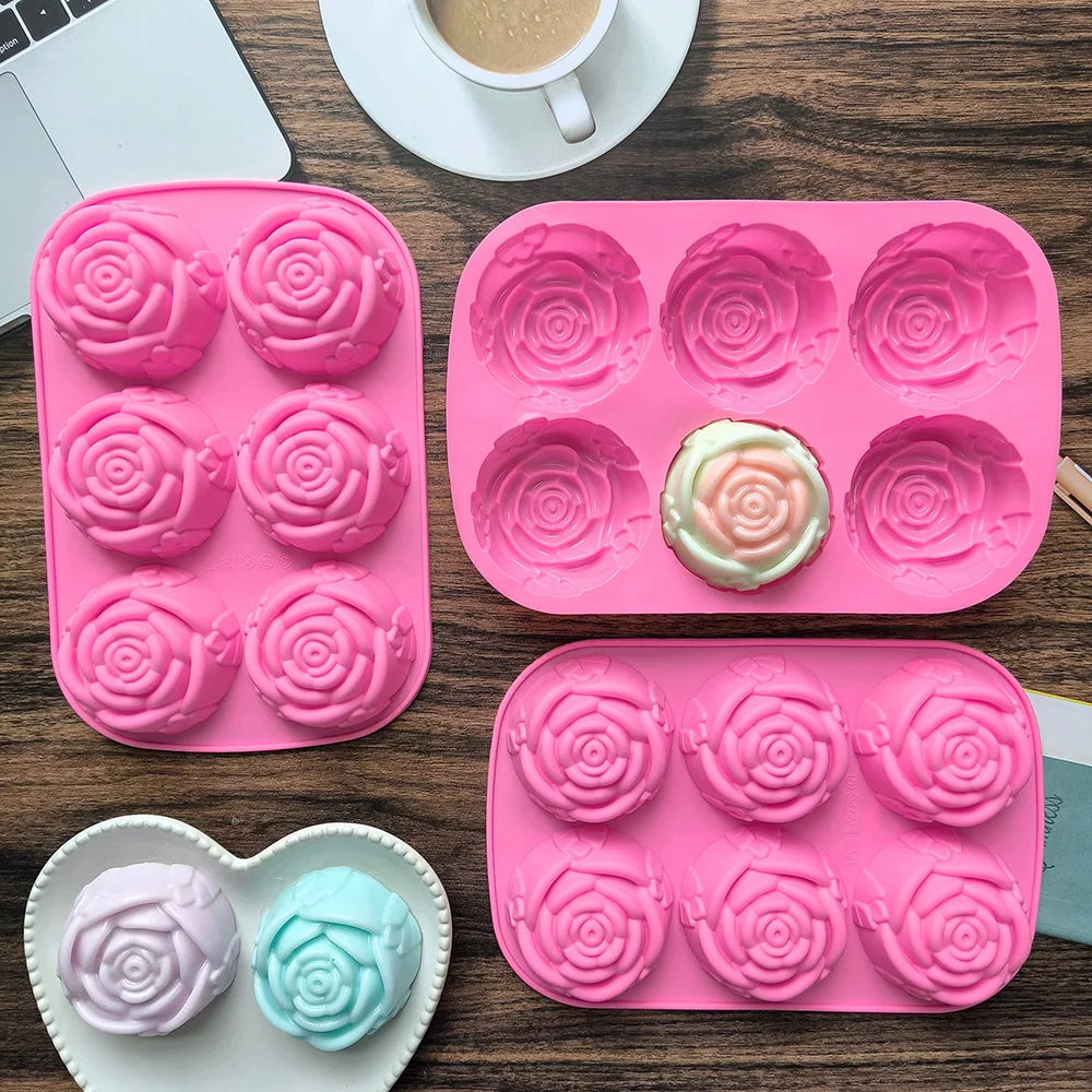6 Holes Rose Silicone Mold