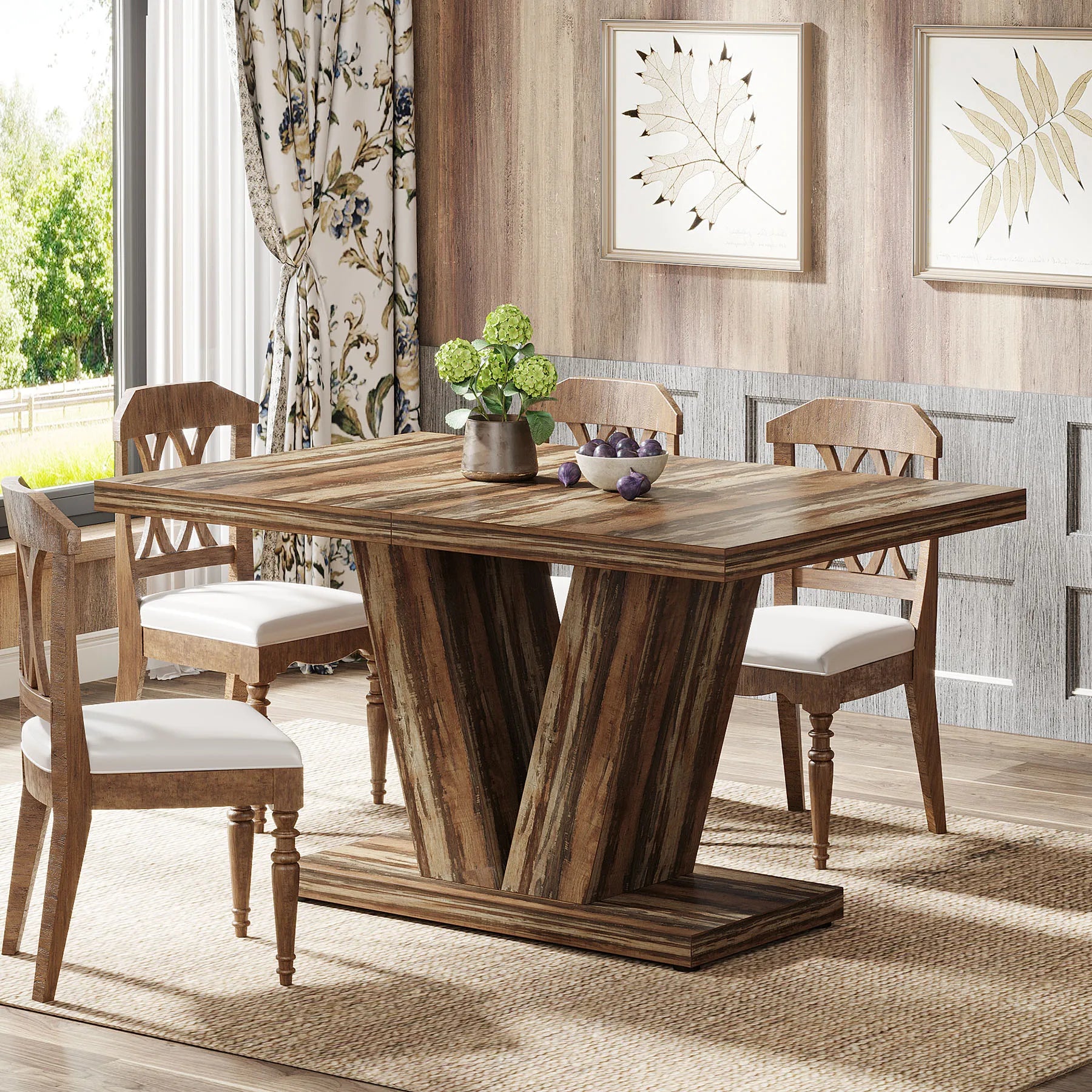 Farmhouse Wooden Table/4-6 People