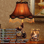 European Clock Peacock Lamp
