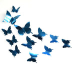 12pcs 3D Butterfly Mirror Wall Decal