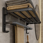 Matte Black Hook Towel Rack