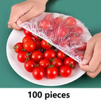 100pcs Disposable Plastic Food Storage Covers