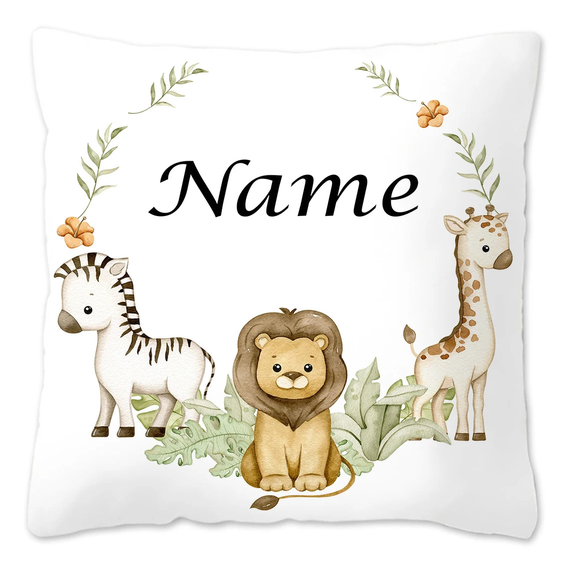Animal with Name Pillow Case, Personalized