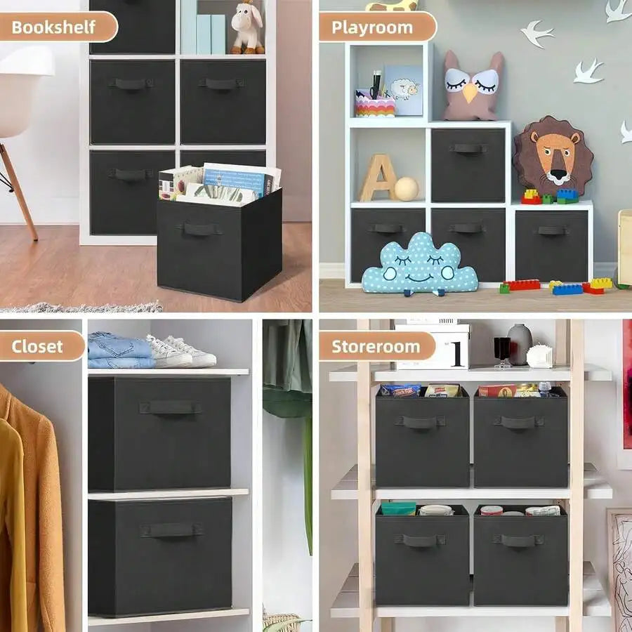 3/6-Pack 11" Collapsible Fabric Cube Storage Box