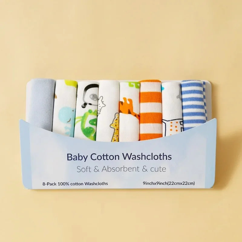 5/8 Pcs Cotton Newborn Baby Towels Set