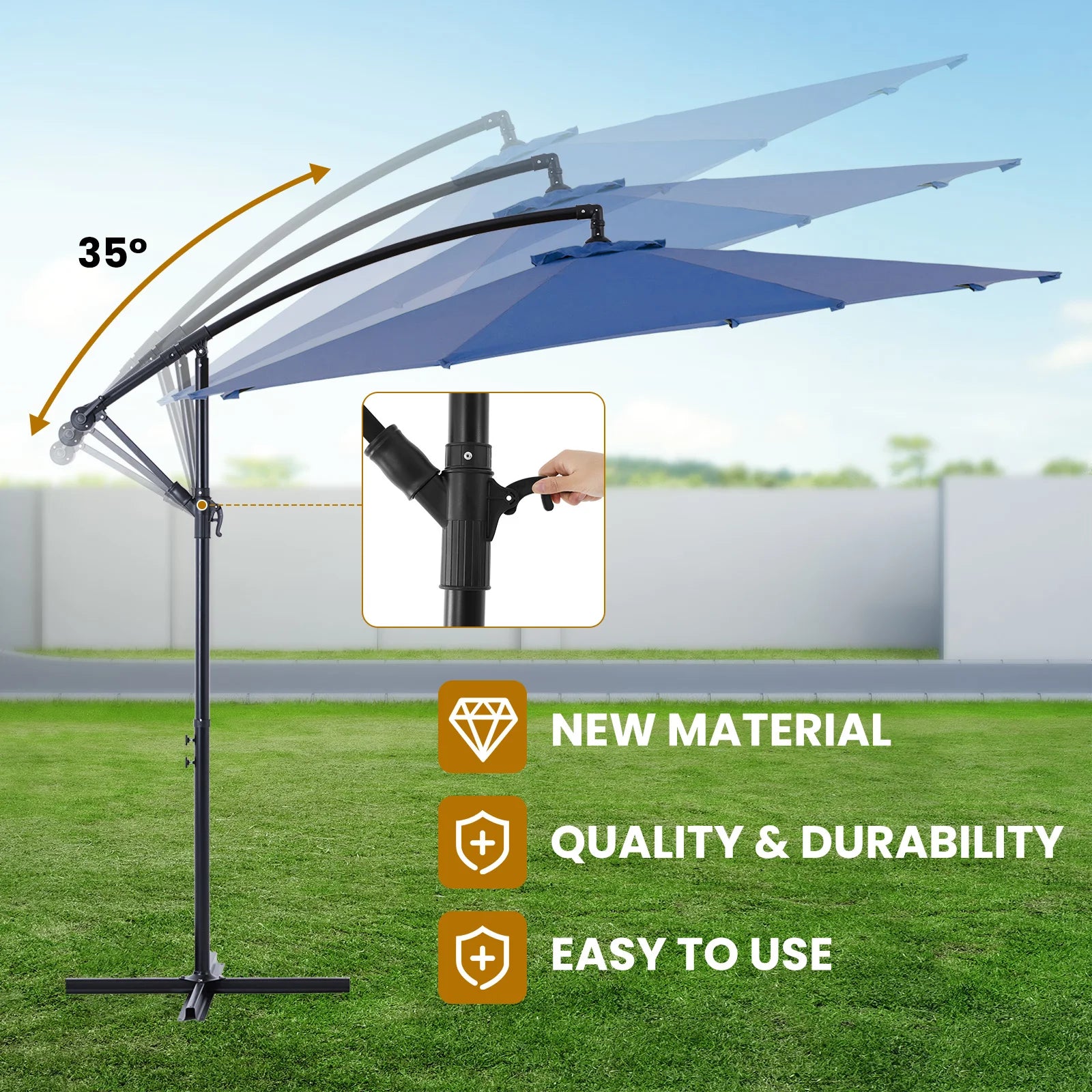 10FT  Patio Umbrella with Easy Tilt Adjustment