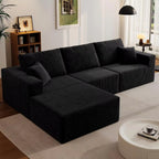 Sectional Sofa L-Shape  Black Customized
