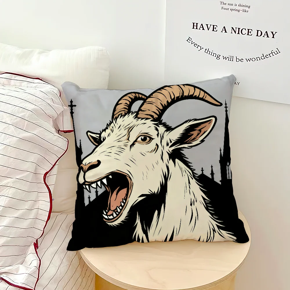 Screaming Goat Pillow Cover