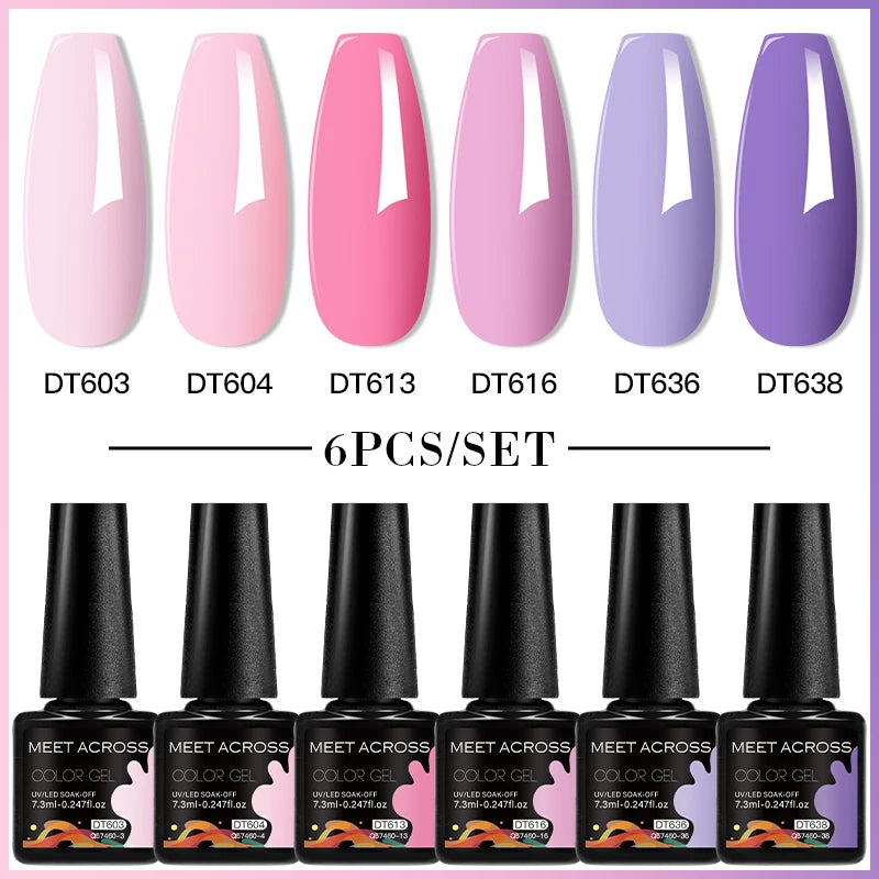 6pc Nail Gel Polish Set