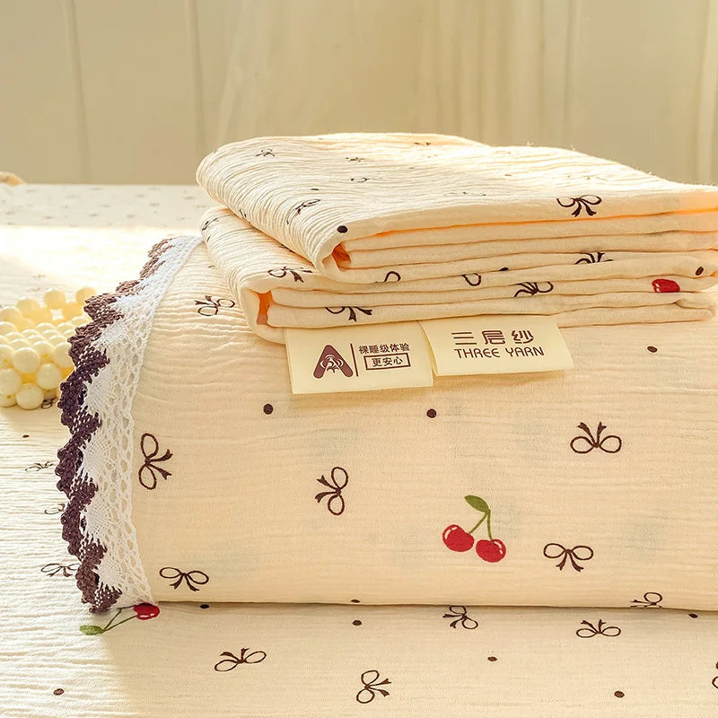 Bed Sheet with Lace Trim