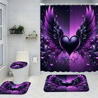 Purple Four-Piece Shower Curtain Set