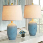 21'' (2) Coastal Ceramic Lamps