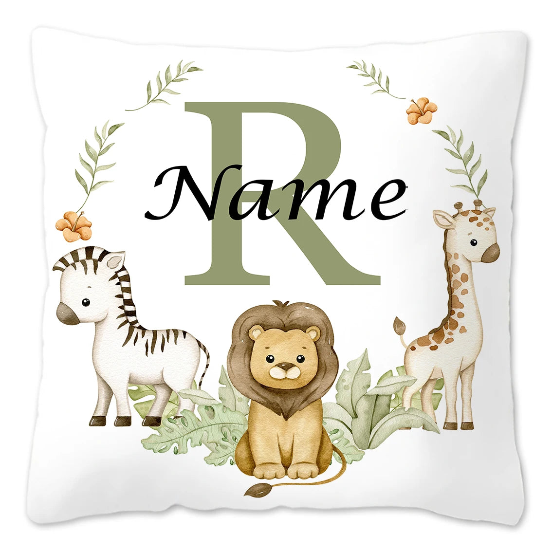 Animal with Name Pillow Case, Personalized