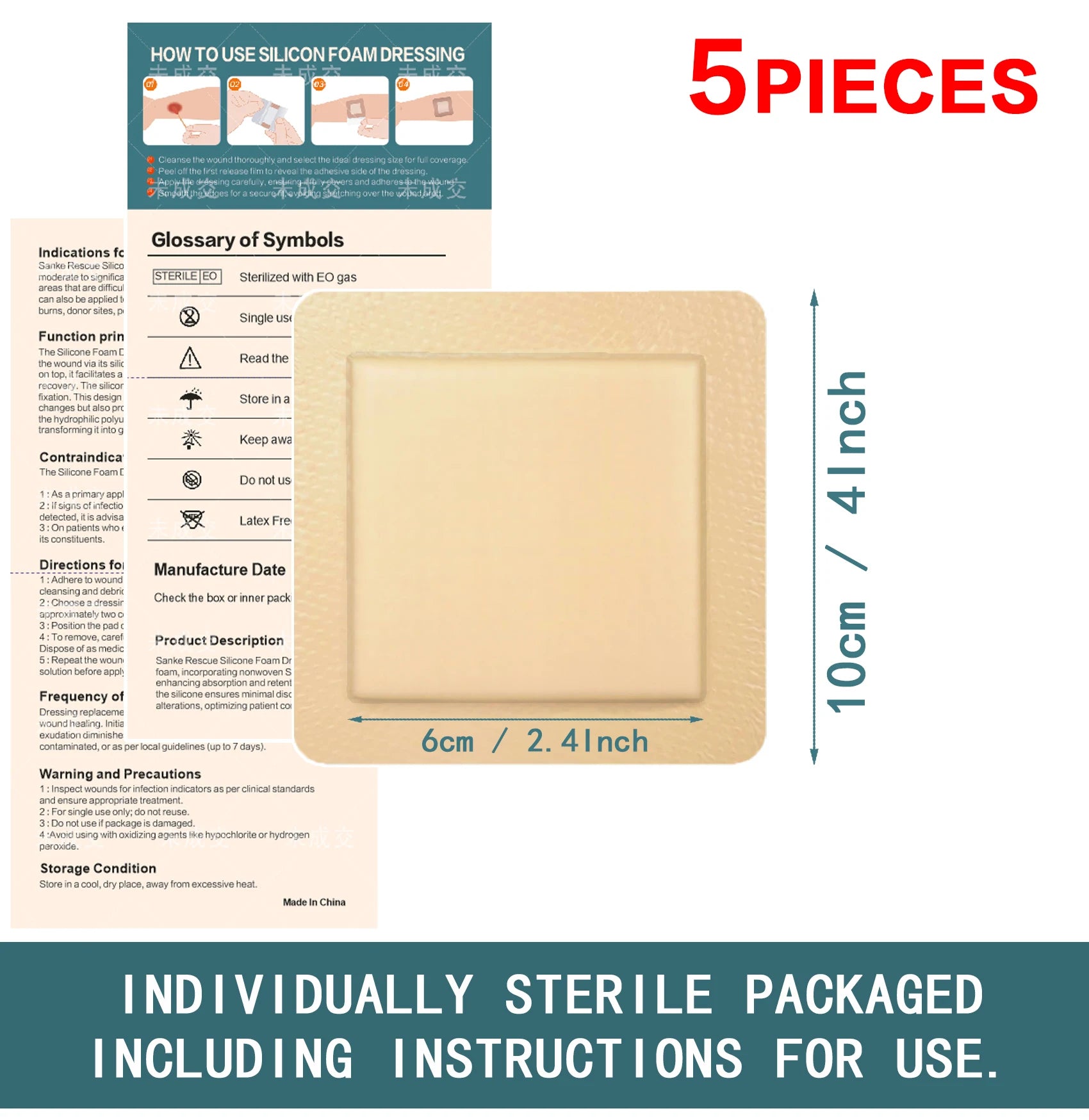 Silicone Foam Dressing, Waterproof
