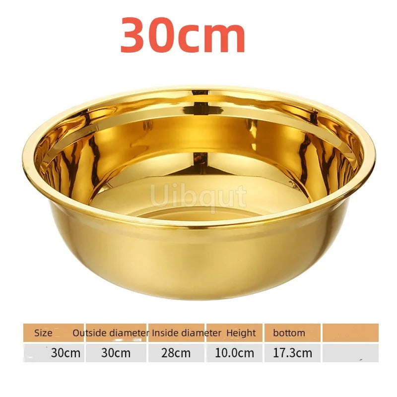 Round Golden Stainless Steel Colander