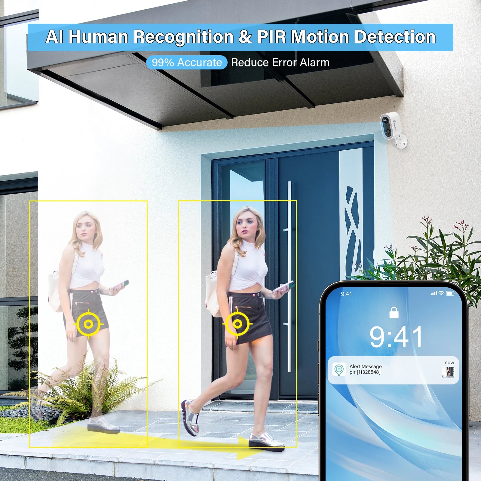 Security Camera WiFi Battery Powered, Two-Way Talk