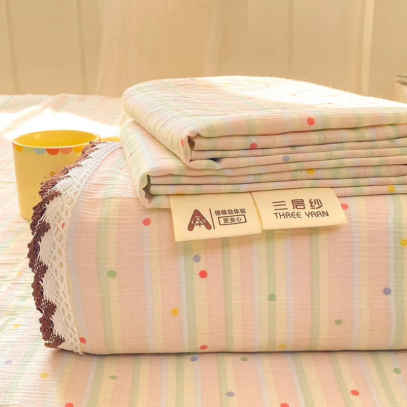 Bed Sheet with Lace Trim