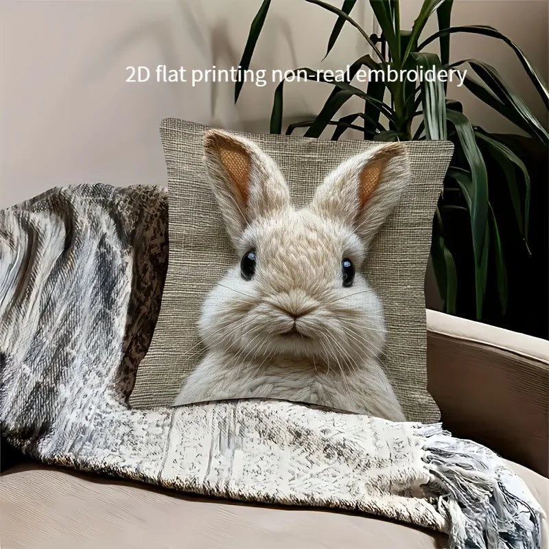 1pc Rabbit Pillowcase with Zipper Closure