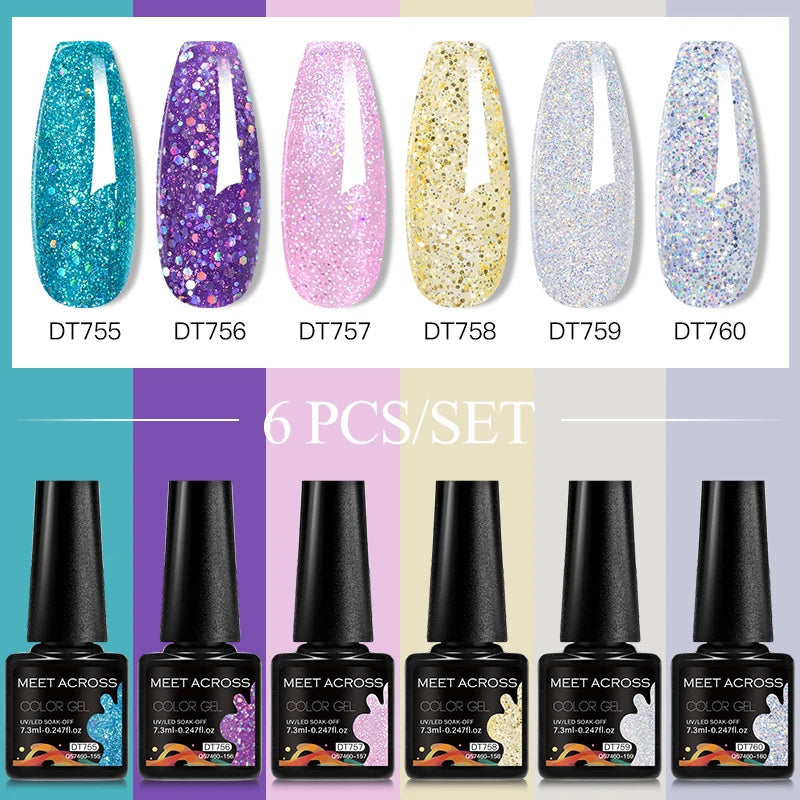 6pc Nail Gel Polish Set