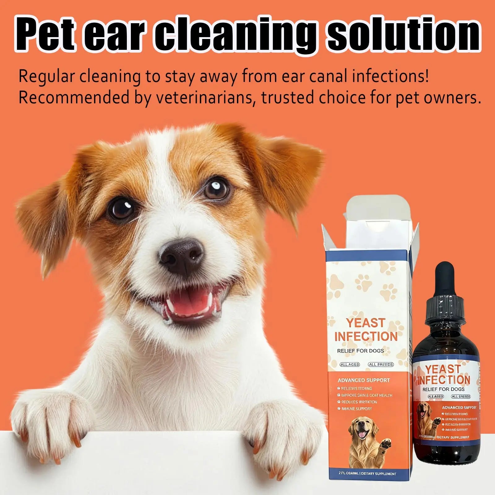 Pet Ear Cleaner, Liquid Vitamin Drops