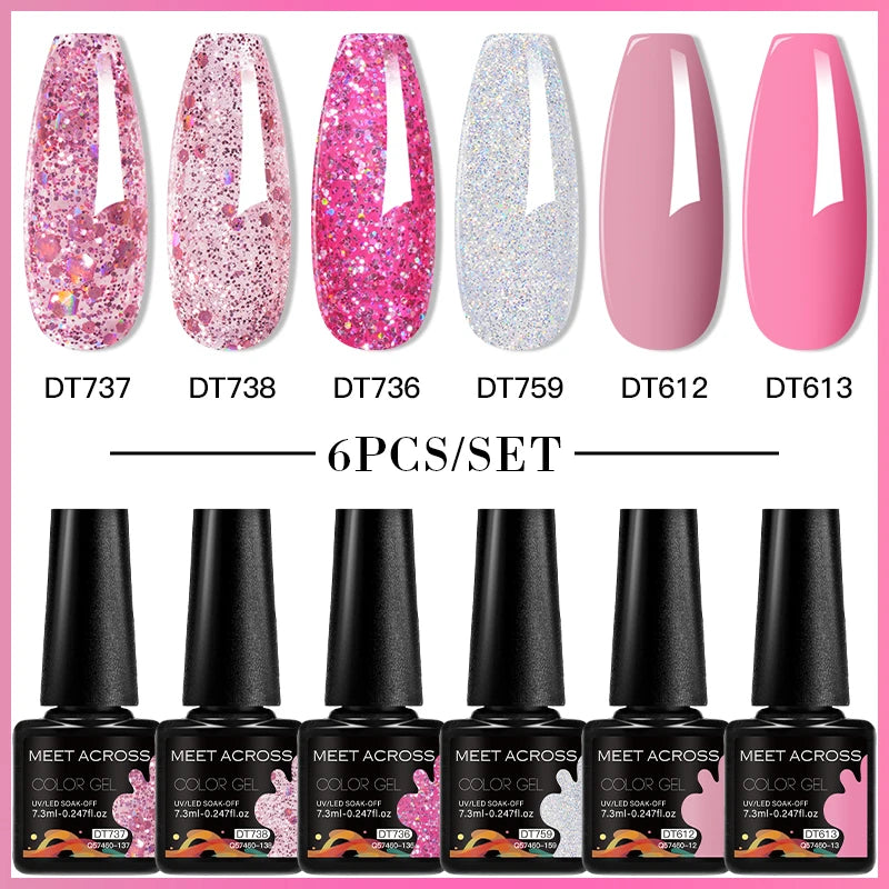 6pc Nail Gel Polish Set