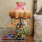 European Clock Peacock Lamp