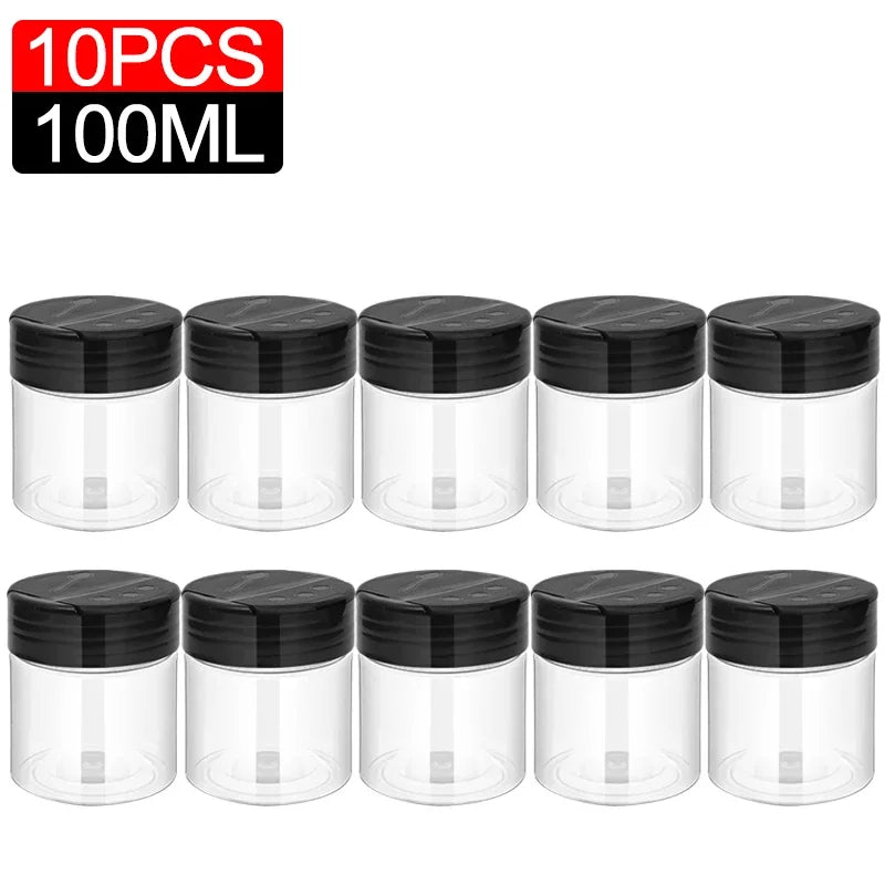 10/1PCS Clear Spice Plastic Seasoning Jars