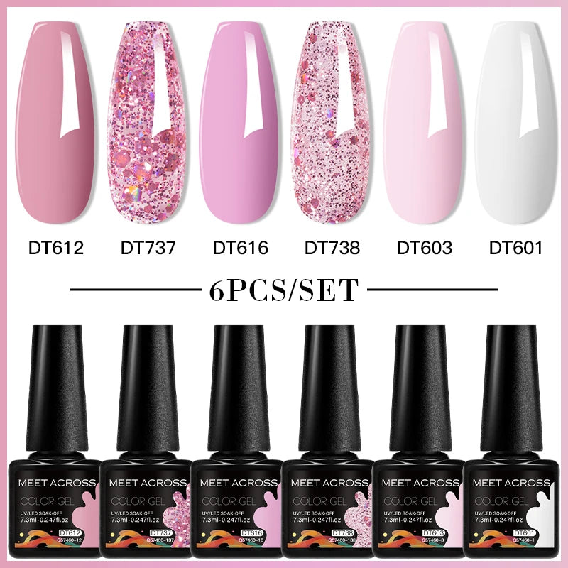 6pc Nail Gel Polish Set