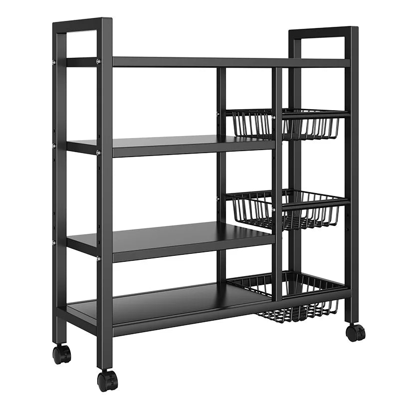 Multi-functional removable cabinet storage rack black