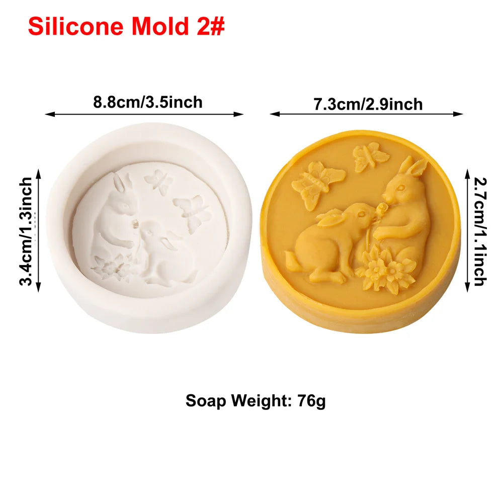 Rabbit Silicone Mold Bunny with Flower