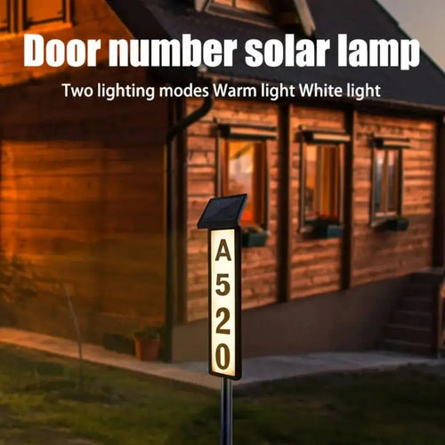 1 pc Solar Light Powered House Number