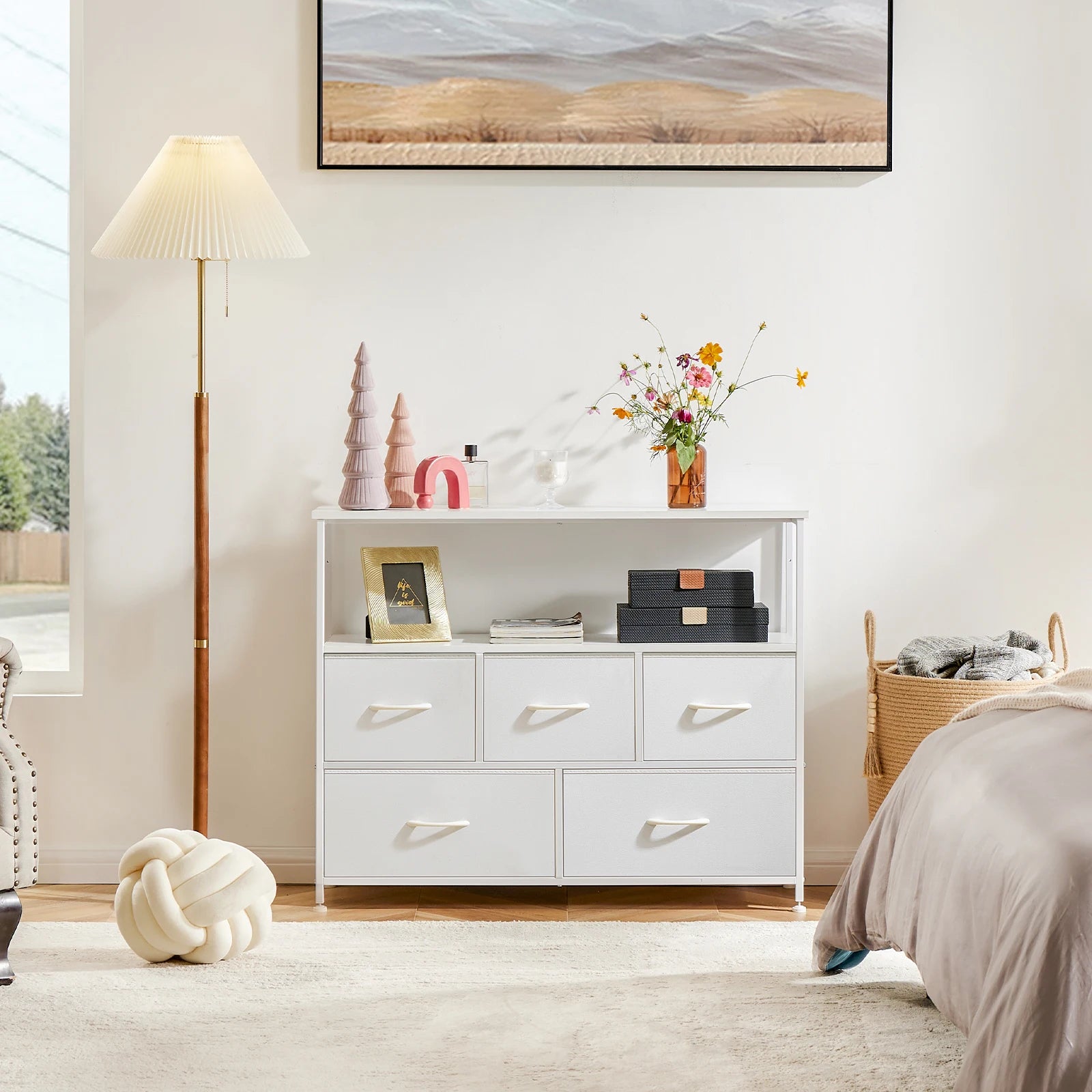 5/7/10 White Fabric Drawers Cabinet