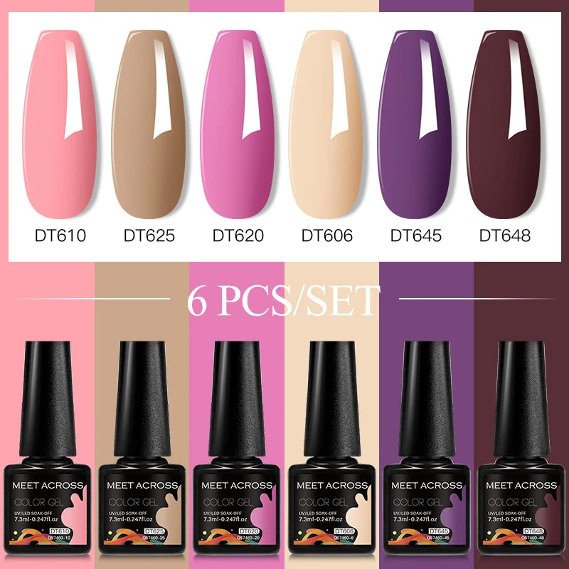 6pc Nail Gel Polish Set