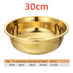 Round Golden Stainless Steel Colander